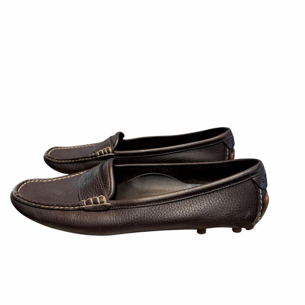 Celine Dark Brown Pebbled Leather Loafers Womens 40 / US 10 AS IS - Picture 7 of 13